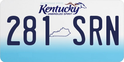 KY license plate 281SRN