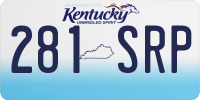KY license plate 281SRP