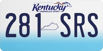 KY license plate 281SRS