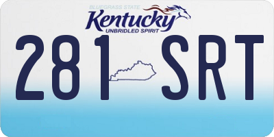 KY license plate 281SRT