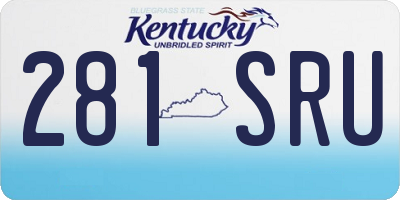 KY license plate 281SRU