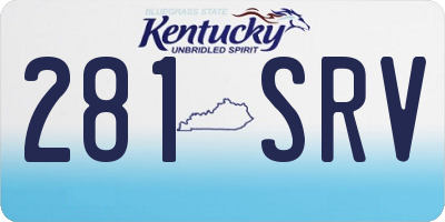 KY license plate 281SRV