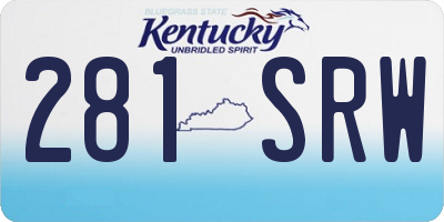 KY license plate 281SRW