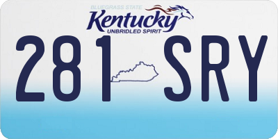 KY license plate 281SRY