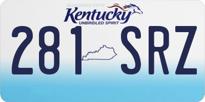 KY license plate 281SRZ