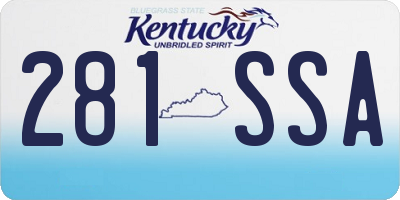 KY license plate 281SSA
