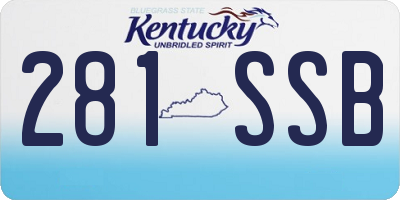 KY license plate 281SSB