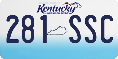 KY license plate 281SSC