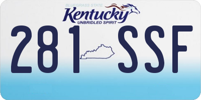 KY license plate 281SSF