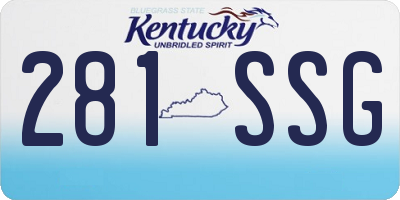 KY license plate 281SSG