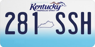 KY license plate 281SSH