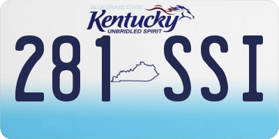 KY license plate 281SSI