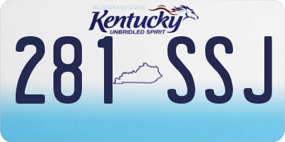 KY license plate 281SSJ