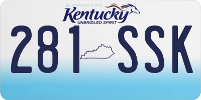 KY license plate 281SSK