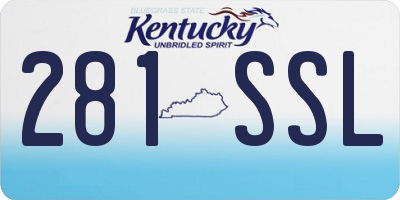 KY license plate 281SSL