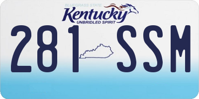 KY license plate 281SSM