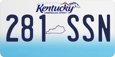 KY license plate 281SSN