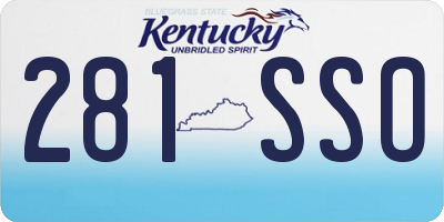 KY license plate 281SSO