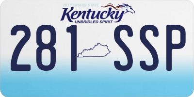 KY license plate 281SSP