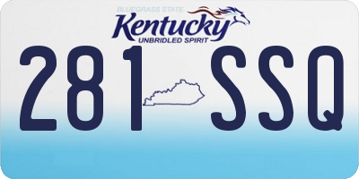 KY license plate 281SSQ