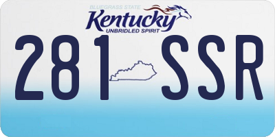 KY license plate 281SSR