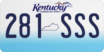 KY license plate 281SSS