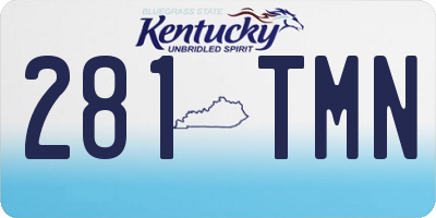 KY license plate 281TMN
