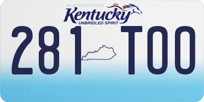 KY license plate 281TOO