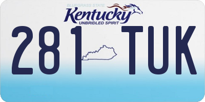 KY license plate 281TUK