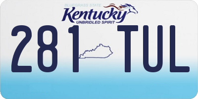 KY license plate 281TUL