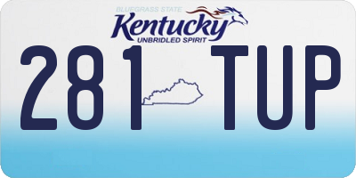 KY license plate 281TUP
