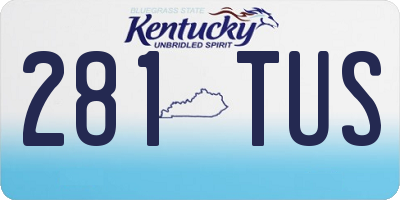 KY license plate 281TUS