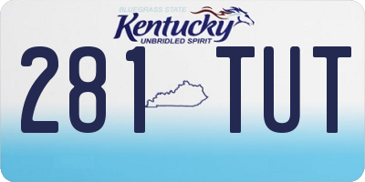 KY license plate 281TUT