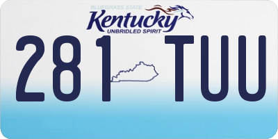 KY license plate 281TUU