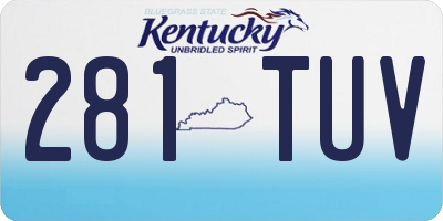 KY license plate 281TUV