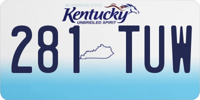 KY license plate 281TUW