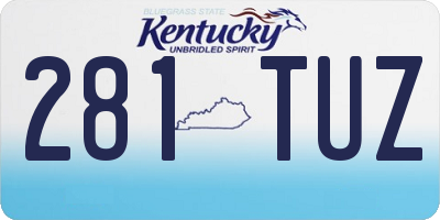 KY license plate 281TUZ