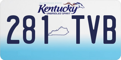 KY license plate 281TVB