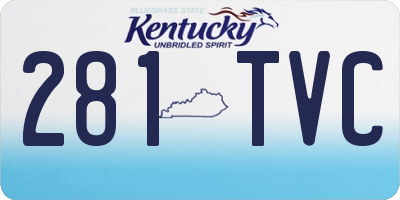 KY license plate 281TVC