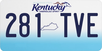 KY license plate 281TVE