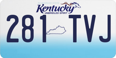KY license plate 281TVJ