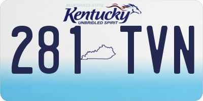 KY license plate 281TVN