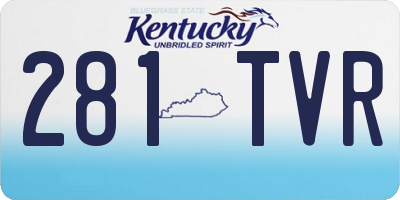 KY license plate 281TVR