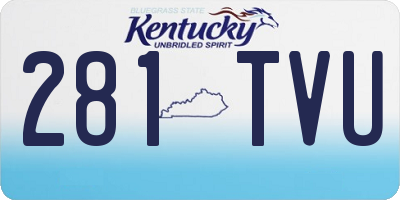 KY license plate 281TVU