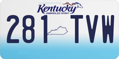 KY license plate 281TVW