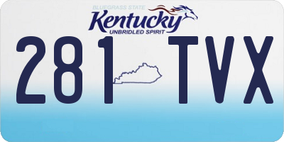 KY license plate 281TVX