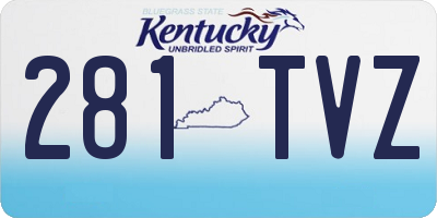 KY license plate 281TVZ
