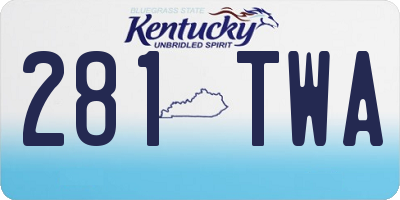 KY license plate 281TWA