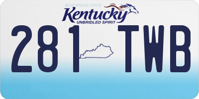 KY license plate 281TWB