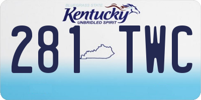 KY license plate 281TWC
